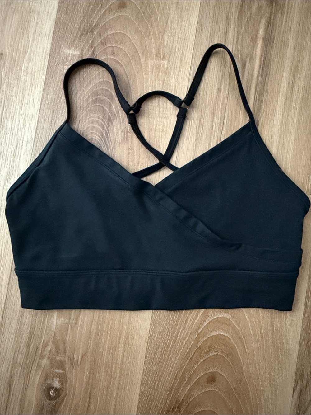 Marika Black Strappy Cross-Back Sports Bralette